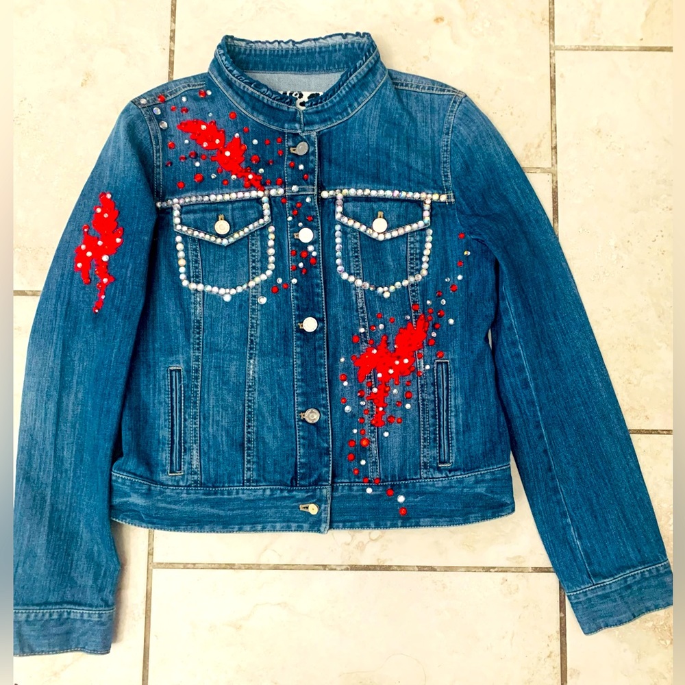 ❣️❣️Rhinestone‎ Embellish Denim Jacket❣️❣️❣️❣️❣️❣️ - Picture 5 of 6